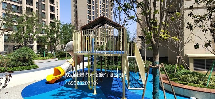 戶外玻璃樹屋滑梯組合