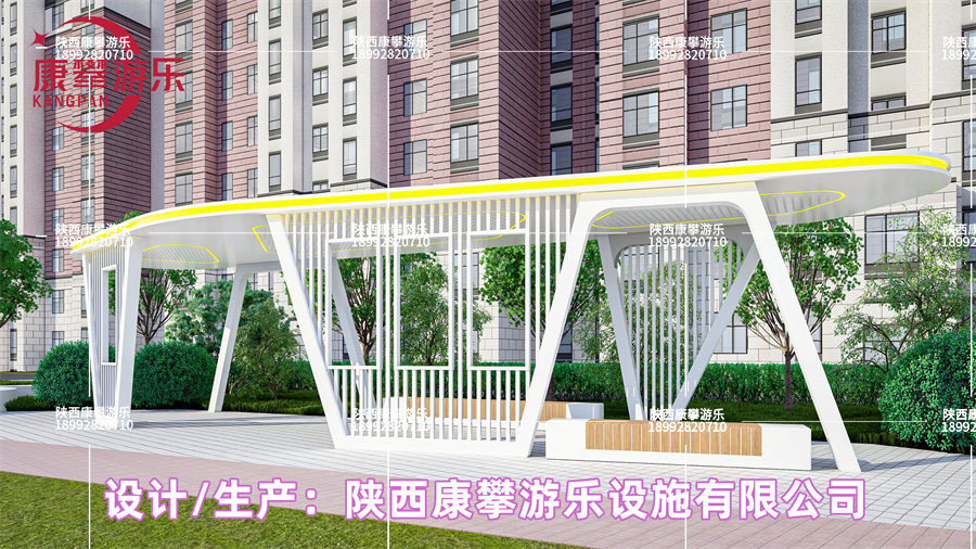延安市子長縣戶外廊架景觀亭案例