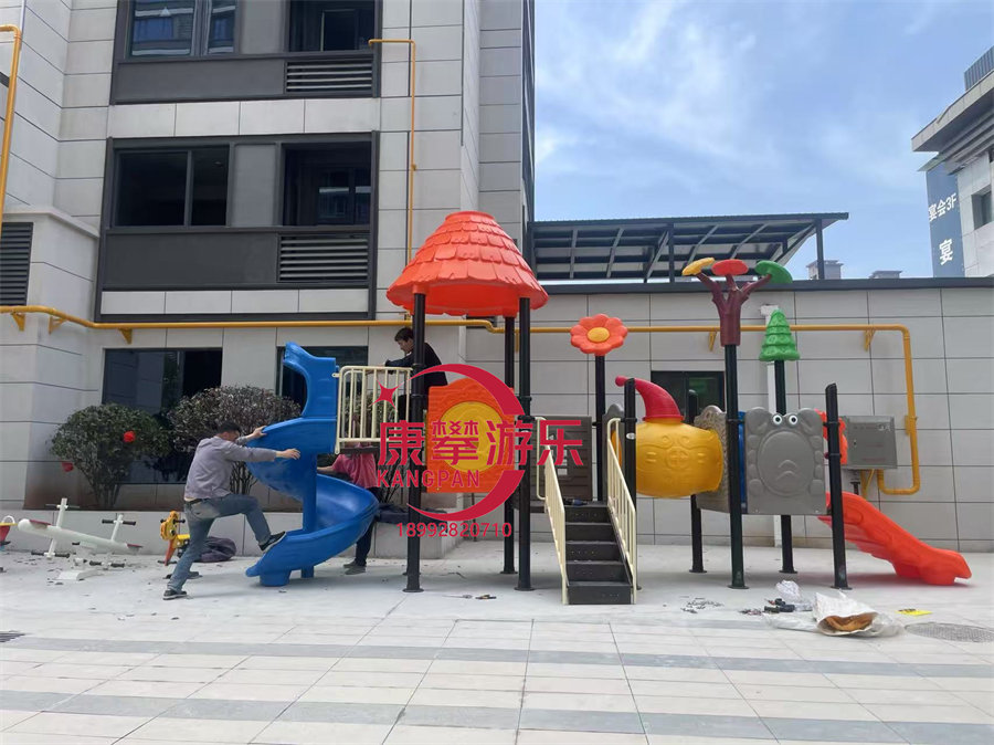 商洛市小區(qū)戶外兒童組合滑梯案例